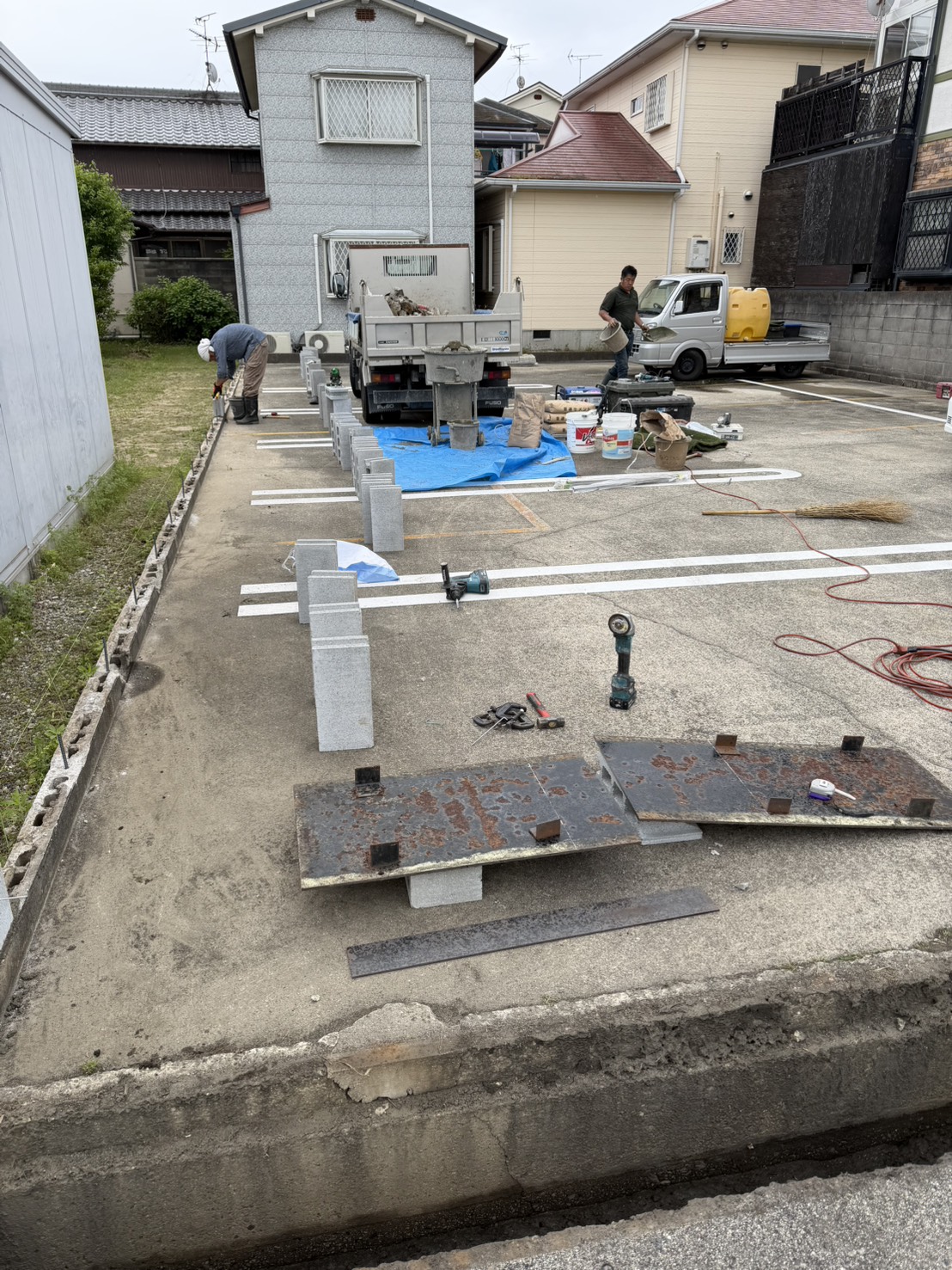 駐車場フェンス設置